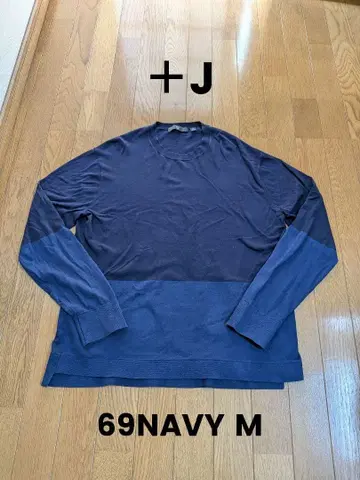 +J 실크 코튼 크루넥 스웨터 (긴팔 컬러 블록)