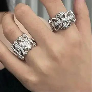 큐빅 플로럴 크로스 & 세메터리 크로스 CH 반지