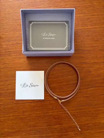 La Soeur 가죽 코드 2연 팔찌 브라운 미사용 새상품