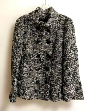 RITSUKO SHIRAHAMA 트위드 자켓 화이트 블랙 M 울