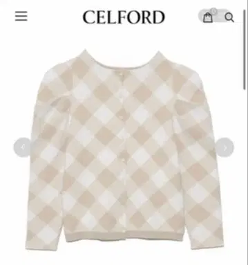 CELFORD 체크 자카드 가디건