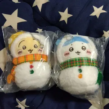 눈사람 봉제 인형 마스코트 2개 세트