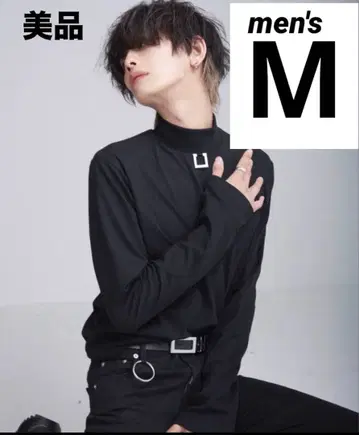 [ 완판템 ] ADRER 메탈 참 롱 하이넥 탑 M 사이즈 롱T 블랙