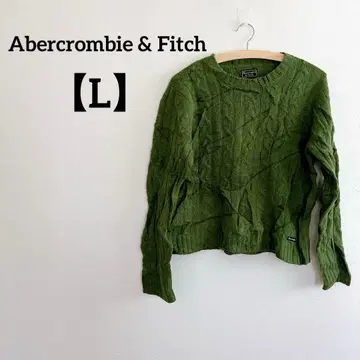 Abercrombie & Fitch [ L ] 그린 케이블 니트 스웨터