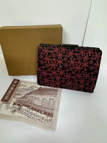 미사용 박스 포함 인덴야 설유화 이단 접이식 가마구치 지갑