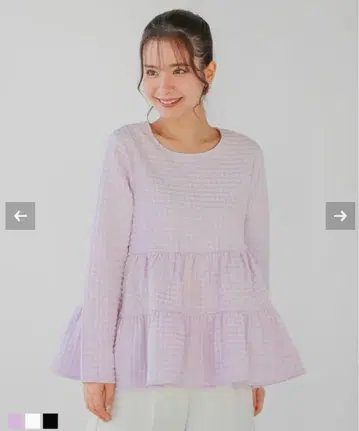 fitmore 하운드투스 체크 자카드 티어드 상의