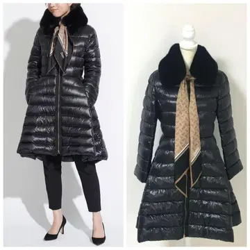 최근 새상품급 HERNO 헬노 퍼 스카프 다운 코트
