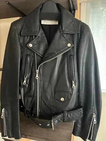 MID by MIDWEST 블랙 가죽 라이더 자켓 라무 가죽