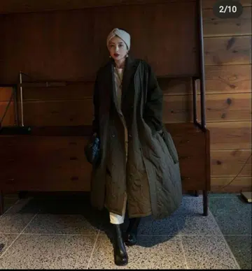 etre tokyo 퀼팅 레이어드 코트 라이너