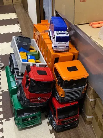 bruder(브루더) 쓰레기 수거차 트레일러 모음 쓰레기통 다수 정품