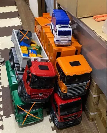 bruder(브루더) 쓰레기 수거차 트레일러 모음 쓰레기통 다수 정품