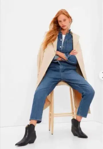 미사용 새상품 gap 데님 점프수트 올인원 빅 사이즈 6