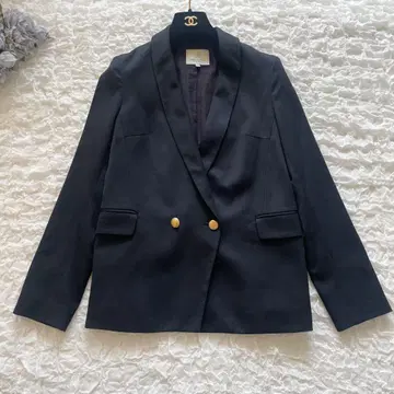 뷰티 앤 유스 울 x 폴리 더블 자켓 블랙 골드 버튼