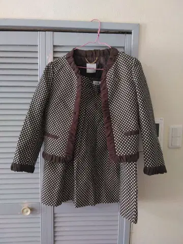 레어 MOSCHINO 모스키노 브로치 포함 스커트 수트 브라운 세트