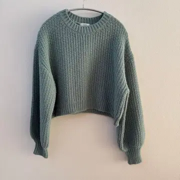 LOWRYS FARM 카노코 숏 풀오버 그린 니트