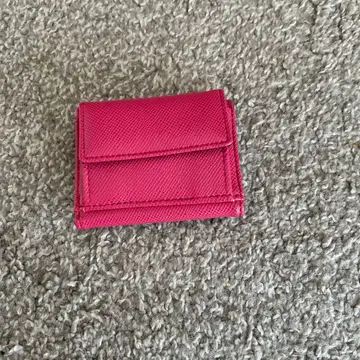 핑크 3단 폴더형 지갑