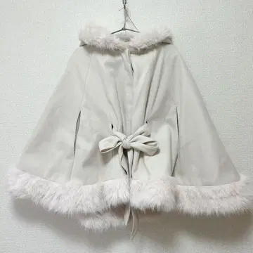 플리스 퍼 케이프 코트 판초 그레일