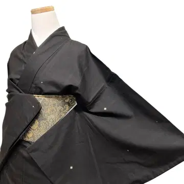 코몬 오시마 명주 진흙 염색 마름모 무늬 격자 무늬 기모노 113b ms