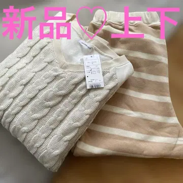 une nana cool 케이블 짜임 디자인 풀오버 & 팬츠 세트