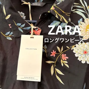 ZARA 롱 원피스 셔츠 원피스 꽃무늬 XL