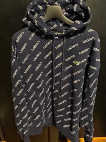 LACOSTE 네이비 로고 후드티 m 네이비 LIVE1212 후디
