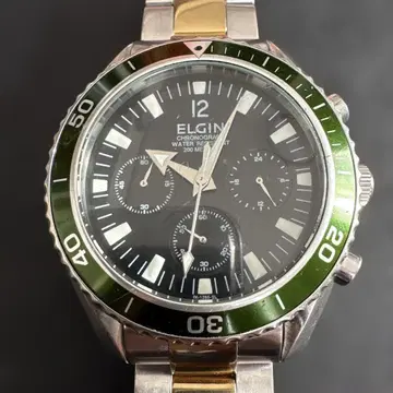 ELGIN 크로노그래프 회전 베젤 200미터 방수