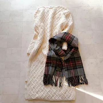 새상품급 미라 오웬 바스켓 니트 원피스 캐시미어 혼방