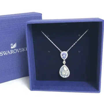 [ 새상품급 ] SWAROVSKI 스와로브스키 목걸이 티어드롭 블루 계열