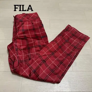 휠라 골프웨어 나일론 팬츠 속기모 빅 사이즈 체크 뒷면 밴딩