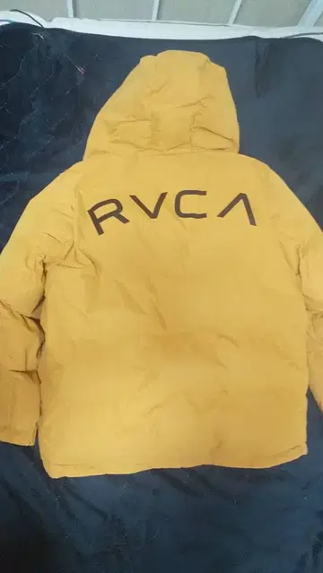 RVCA 후드 부착 다운 자켓 M 머스타드 새상품급