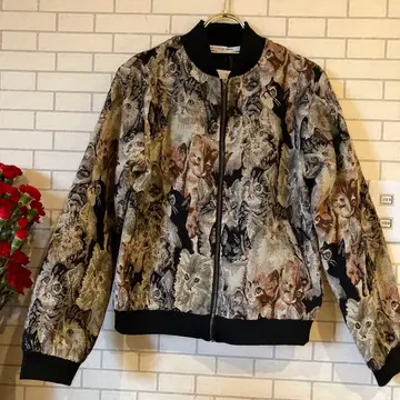 새상품 RAYCASSIN FAVORI 고양이 패턴 고블랑 블루종