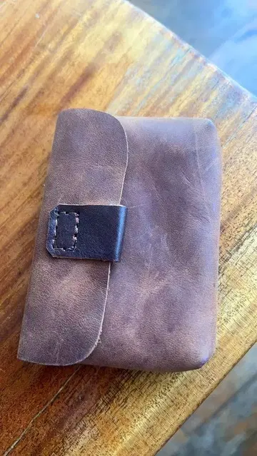 브라운 가죽 코인 케이스 동전 지갑