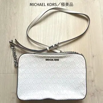 컨디션 최상 마이클코어스 숄더백 MK 로고 화이트