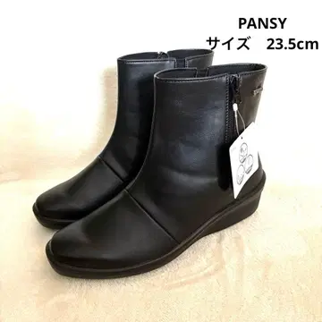 미사용 새상품 PANSY 팬지 블랙 부츠 방수 사이드 지퍼 23.5cm