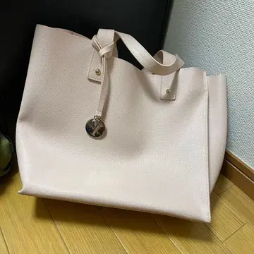 FURLA 훌라 로고 참 핑크 토트백 대용량 합성 피혁