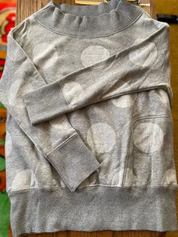 비어즐리 그레이 도트 무늬 긴팔 트레이닝복