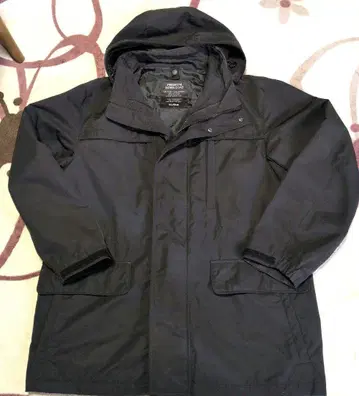 유니클로 남성용 나일론 원단 마운틴 후드티 블랙 XL