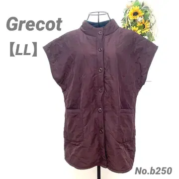 Grecot 룸웨어 방한 베스트 LL 여성용 꽃무늬 자수 시니어 여성복