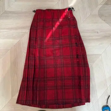 3 새상품급 O'NEIL 체크 무늬 롱 플리츠 스커트 GB 36