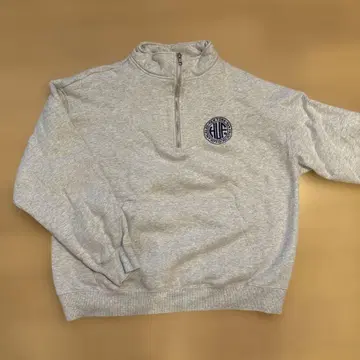 HUF 하프 지퍼 맨투맨 속기모 그레이
