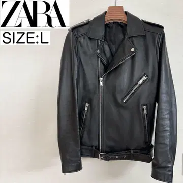 [새상품급] ZARA 인기 더블 라이더 양가죽 일본 사이즈 L 정도