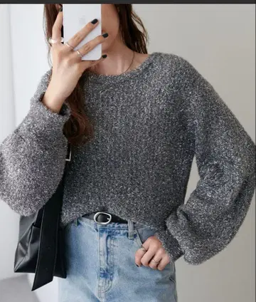 라메 페더 얀 크루넥 니트