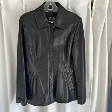 TRENCH 블랙 가죽 자켓