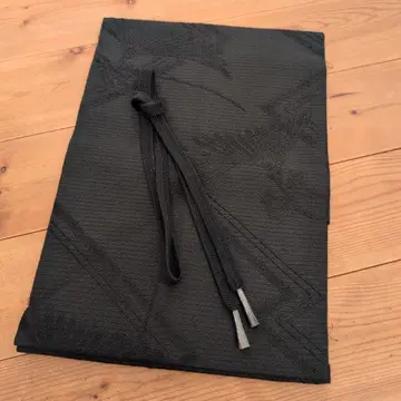 순수 실크 나고야 오비 [여름 오비] 블랙 x 허리띠