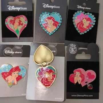 인어공주 아리엘 하트 핀 배지