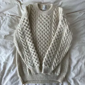 vintage 아란 니트 천연색 L 사이즈