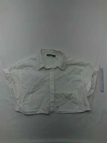 자라 ZARA 크롭 반팔 셔츠 화이트 계열 여성용 M 사이즈