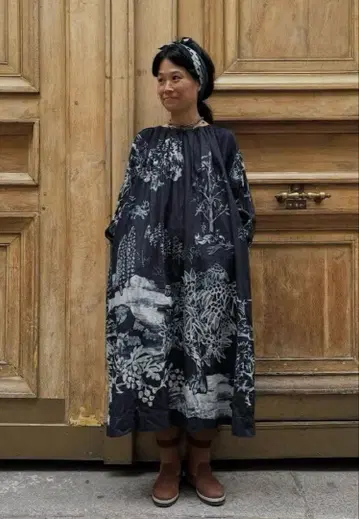 45R 2025 AW 인디고 데님 롱 원피스