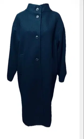 롱 코트 블랙 무지 스탠드 카라 M 사이즈이지만, 큽니다