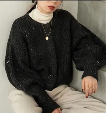 hinari 스팽글 니트 가디건 차콜 그레이